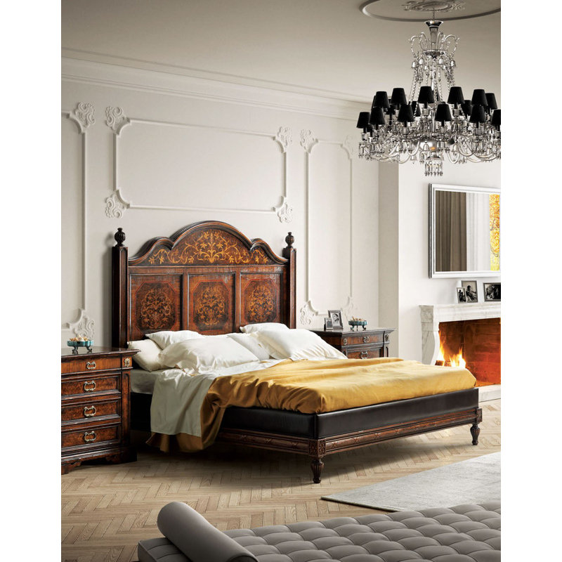 David Michael King Solid Wood and Upholstered Standard Bed Perigold